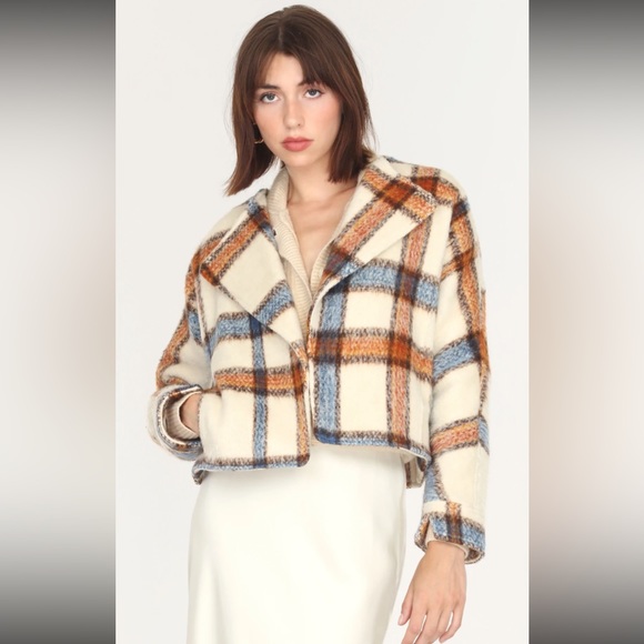 Greylin Jackets & Blazers - Greylin Dasia Cropped Plaid Jacket